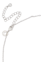 Heart Chain Necklace, Rhodium-Plated Brass & Cubic Zirconia